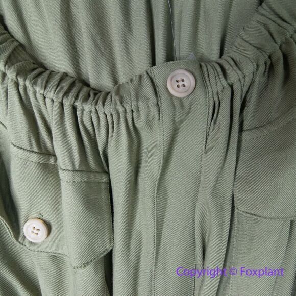 New! Eloquii Plus size Off The Shoulder Utility green‎ Jumpsuit , size 22 - Picture 5 of 15